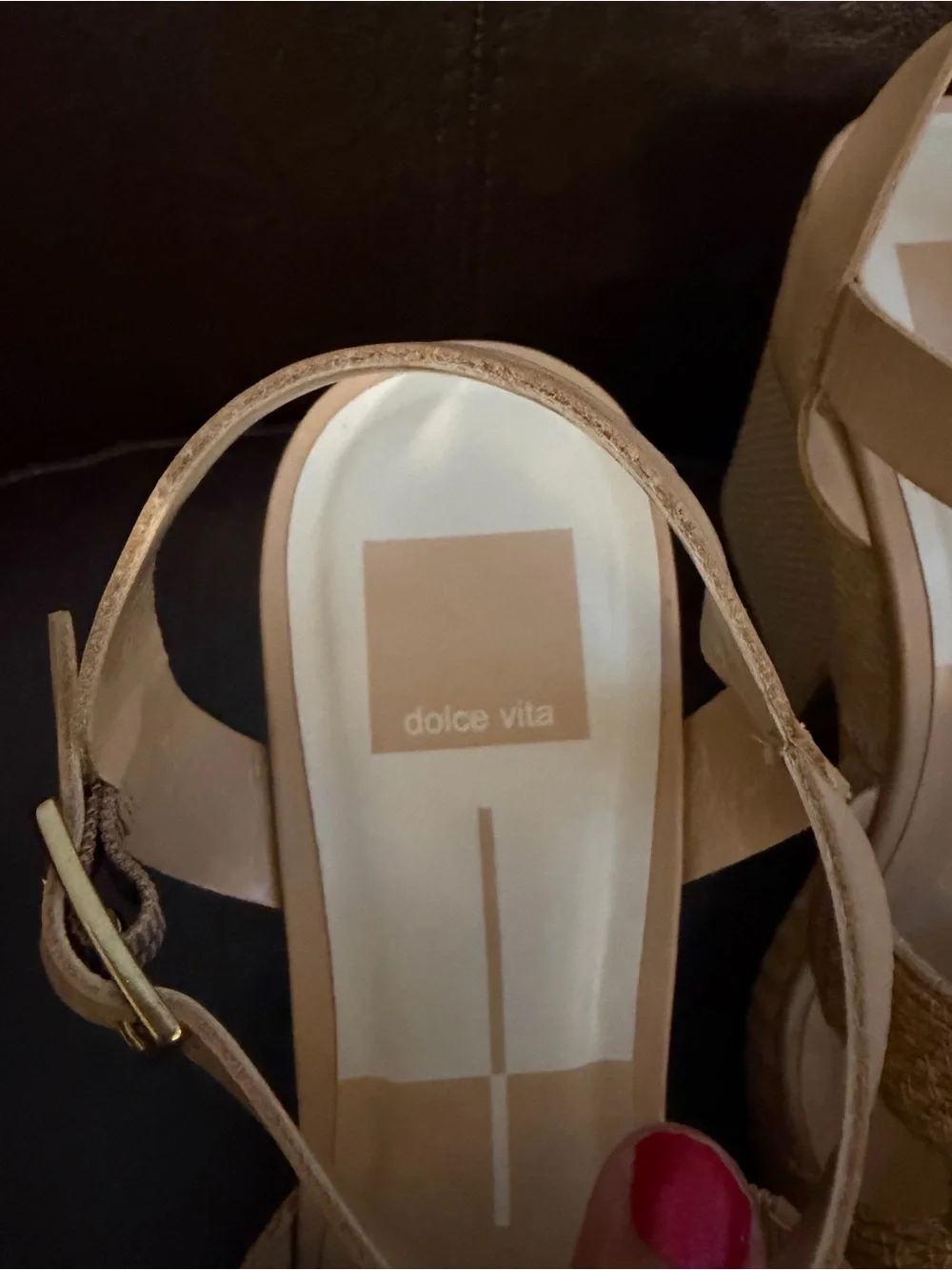 Dolce Vita Beige Braided Platform Wedge Sandals shoes tan camel women’s size 7.5